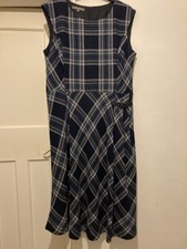 Ladies Laura Ashley Blue Checked Dress Size 16