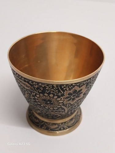 Vintage pewter beaker embossed - vintage,