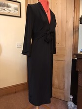 GORGEOUS LITTLE BLACK DRESS 12 BETTY JACKSON SILKY EVENING KNOT FRONT DEBENHAMS 