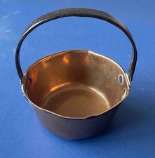 A Small Copper/Brass Jam Pot with Carrying Handle Hand Made