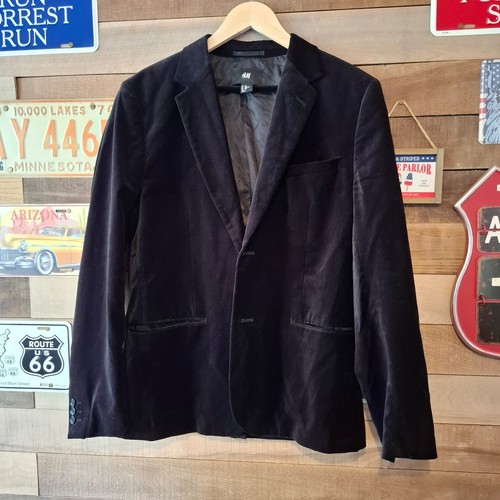 Mens black velvet blazer - black,