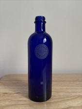 NEALS YARD COBALT BLUE GLASS BOTTLE EMPTY NO STOPPER 17cm Tall