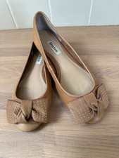 DUNE SHOES TAN 5 38 FLATS BALLERINAS BOW