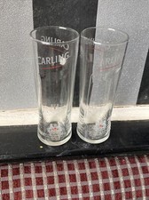  2 Carling Half Pint Glasses 10oz Brand New CE Stamped Nucleated 100% Gen
