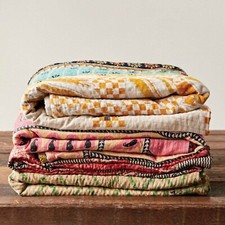 Vintage Kantha Quilt Throw