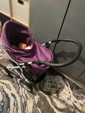 Silver Cross Purple Dolls Pram with 2 dolls