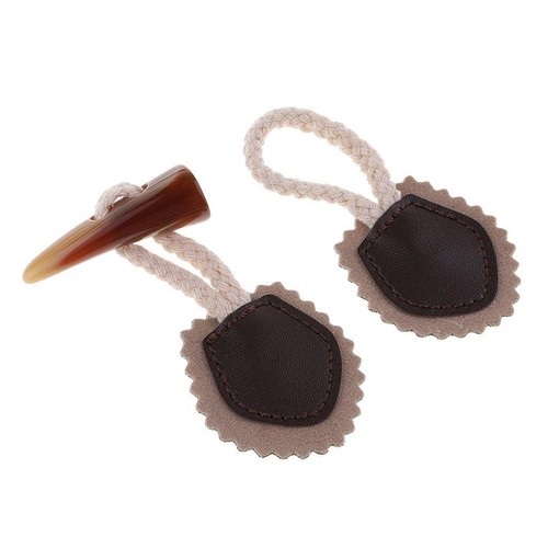 Khaki leather and toggle - khaki,