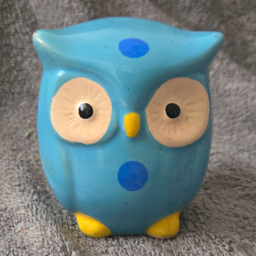 Ceramic owl money box blue - ceramic,