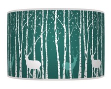 Trees Stag Deer Deep Teal Blue