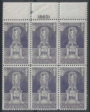 United States, 1926, Scott #628, Ericsson, Plate Block of 6, Mint, Never Hinged