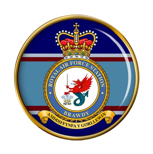 Raf station brawdy pin badge - raf,