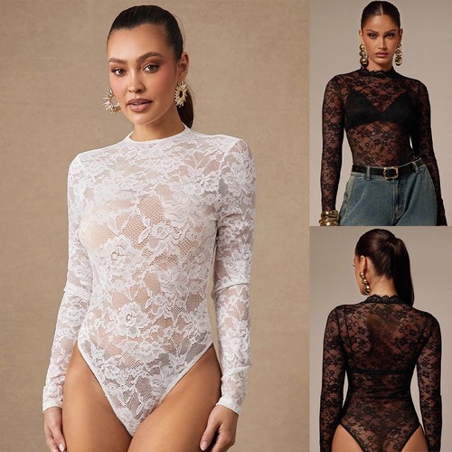 Women full lace bodysuit top - lace,
