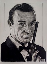 JAMES BOND 007 ORIGINAL A4 ART  "SEAN CONNERY"