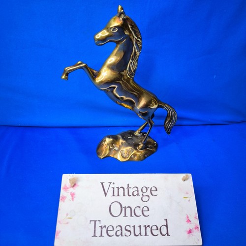 Vintage solid brass rearing - vintage,