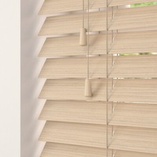 NewEdgeBlinds PVC Faux Wood String Venetian Blinds Smooth 50mm Slat 120cm Drop
