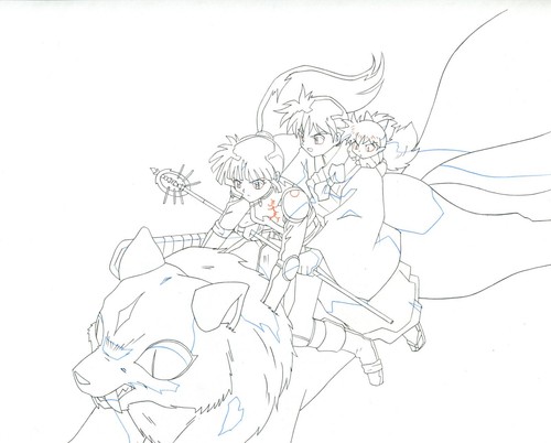 Inuyasha anime cel - anime, sketch