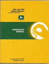 Original John Deere Models S80 S82 Riding Mowers Operators Manual OM-M86641-H3