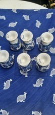 Vintage Booths Real Old Willow Egg Cups X 6 A8025 Blue and White