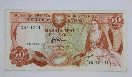 1989 central bank cyprus 50 - central, of