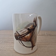 Staffordshire Sadler Gold Rimmed Portrait Horse Head Tankard