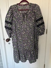 Oliver Bonas cotton floral knee-length dress - size 14