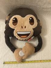 Smiling Monkey Emoji Soft Plush Pillow