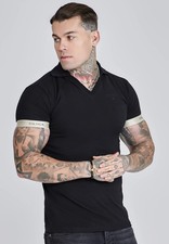 SikSilk Mens Black Polo
