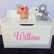 Girls/boys Wooden Personalised Children's Toy Box/Storage Box/chest Any Name