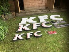 KFC full size restaurant sign signage letters logo outdoor illuminated JOB LOT