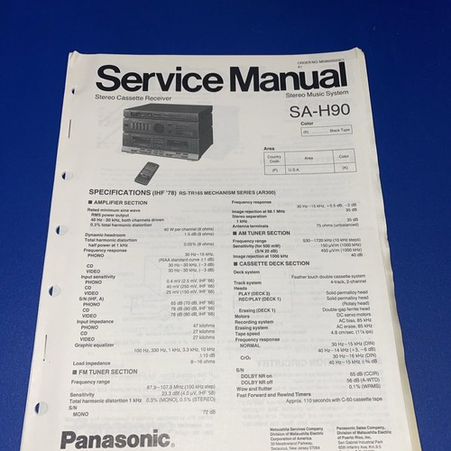 Panasonic service manual - service,