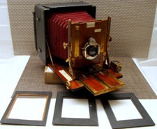 Sanderson Ltd - Quarter Plate Mahogany Camera "Busch Aplanat No.3" - RARE!