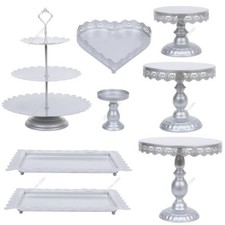 10 x Cake Stand Display Round Tower Plate Set Wedding Xmas Banquet Party