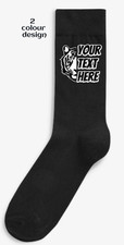 Personalised Animal themed black Socks Size 3-12 UK, 36-46EU