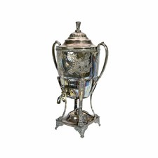 1850s Victorian Hand Chased Silver Plated Samovar
