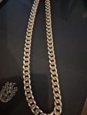 Vintage  Heavy Cuban Link 925 Silver Chain