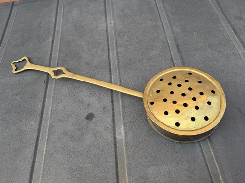 Antique pierced brass chestnut - antique,