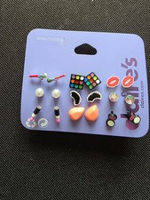 Claire's Accessories. Set of 9 pairs of earrings. Make up themed studs. 