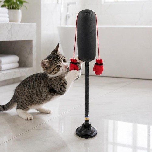 Cat boxing toy suction - boxing, cup