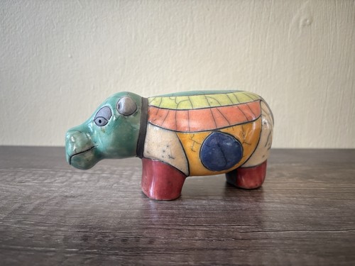 Handmade hippo multicoloured - handmade,