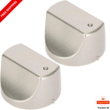 2 Silver Control Switch Knobs for HOTPOINT Hot-Ari ix Oven Cooker SHS53X SHS53XS
