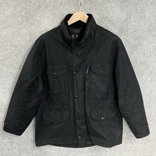 Barbour Jacket Mens Large Sapper Wax Black Coat