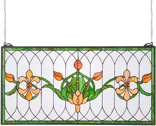 Stained glass window panel - stained, 32