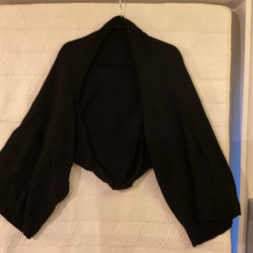 Black wool bolero - wool, bolero/shrug