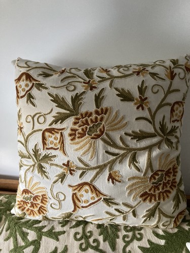 Large hand embroidered crewel - large,
