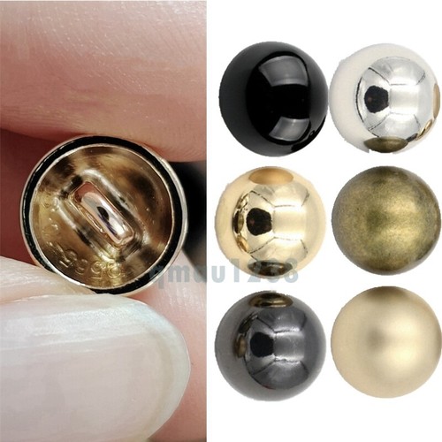 Metal shank buttons - metal, domed
