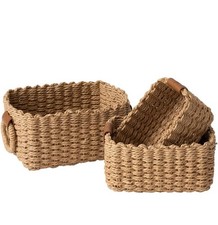 La Jolíe Muse Woven Wicker Storage Baskets, Paper Rope Storage Boxes Bin Open