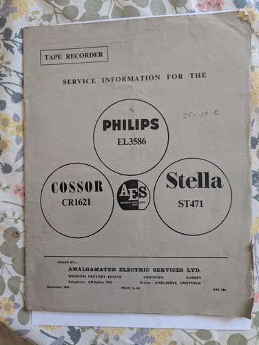 Philps tape recorder el3586 - recorder,