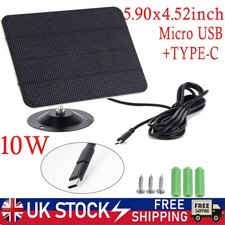 Solar Panel for USB/TypeC Power CCTV Camera Security Battery Charger Outdoor Cam