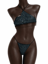 Women Sparkle Sequin Bra Top