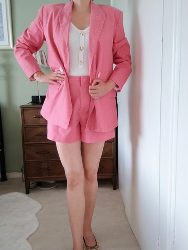 Zara pink blazer shorts set - zara,
